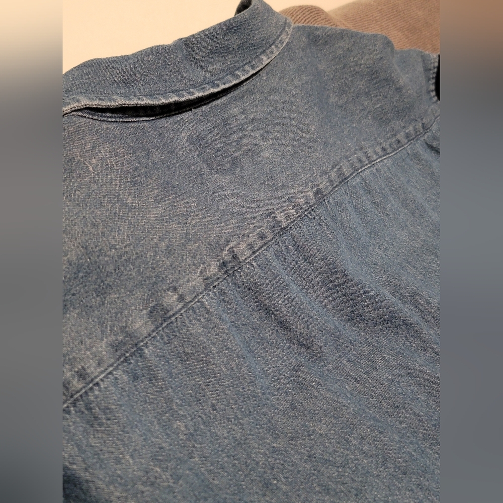 Mens 2XL Wrangler Blue Casual Button Down Shirt LIKE NEW - Picture 5 of 7